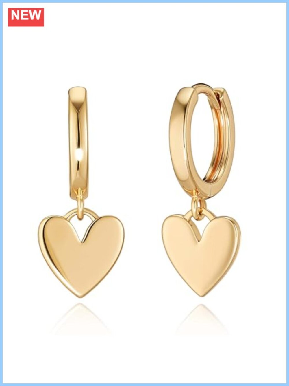 14k Gold Plated Heart Huggie Hoop Earrings Small Gold Hoops for Women
